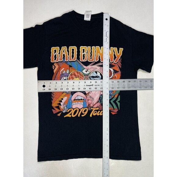 Bad Bunny 2019 Tour Graphic T-shirt Women Small Black Short Sleeve Music - Picture 6 of 6
